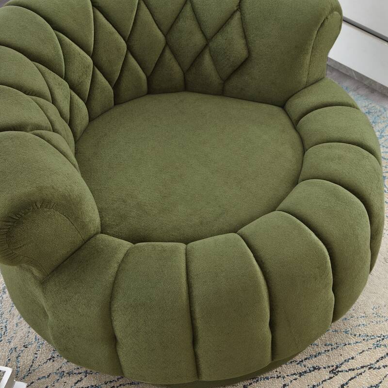 Accent Chair 360°Swivel Chair Sofa Barrel Swivel Chair Round Club Chair