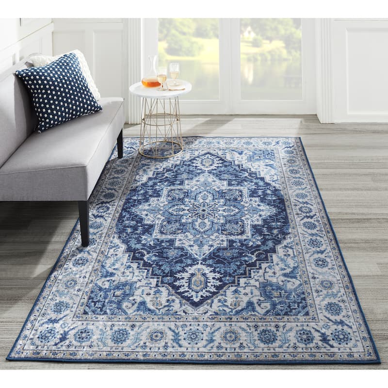 Momeni Karachi Polyester Traditional Medallion Area Rug