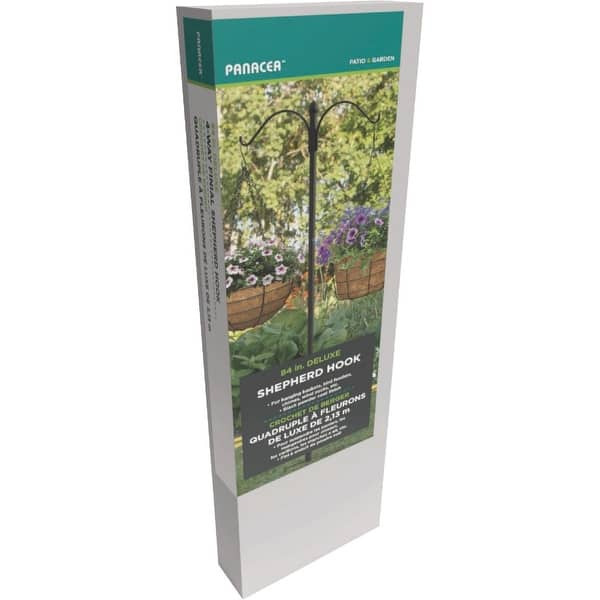 Panacea Black Steel 84 in. H Bird Design Plant Hook