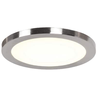 Access Lighting Disc 1-light Brushed Steel Small Round LED Flush Mount - Brushed Steel