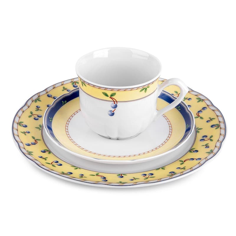 Blueberry Porcelain Tea Coffee Cup and Saucer Set