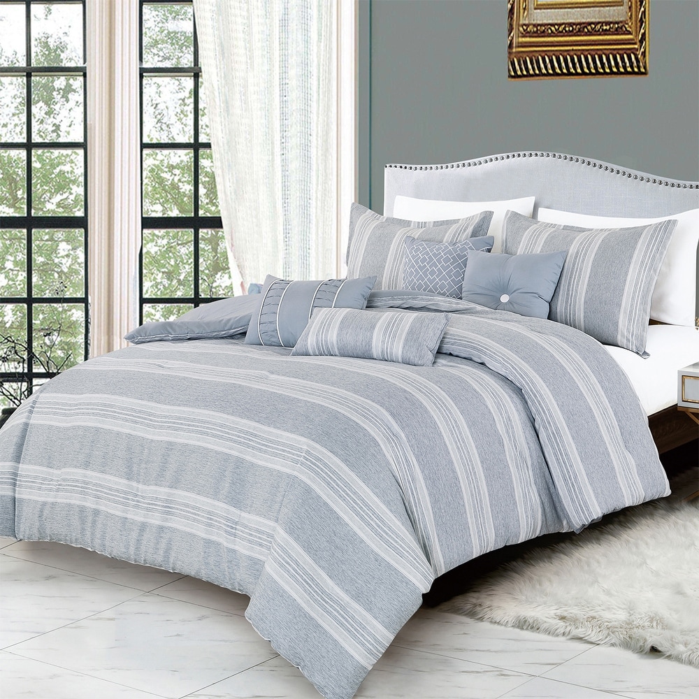 Bedding Sets Queen Clearance Best Comforter Luxury Silky Satin Quilted Gray 3 Pc 