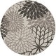 preview thumbnail 25 of 112, Nourison Aloha Floral Modern, Indoor/Outdoor Area Rug 5'3" x Round - Silver/Grey