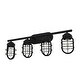 preview thumbnail 15 of 20, Hunter Starklake 4 Light Vanity Wall Light, Industrial, Cage, Rustic Natural Iron