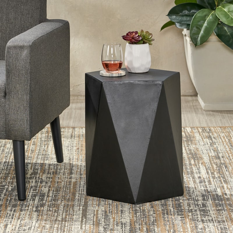 Apollo Outdoor Modern Side Table by Christopher Knight Home - Matte Black
