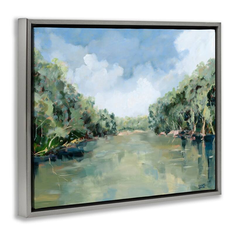 Stupell Serene Reflective Nature Framed Floater Canvas Wall Art Design By Meredith Howse