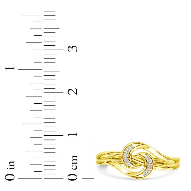 1/20ct TDW Diamond Split Shank Ring in 10k Yellow Gold for Women