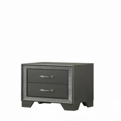 Contemporary 1pc Nightstand Sparkling Accent Bedside Storage
