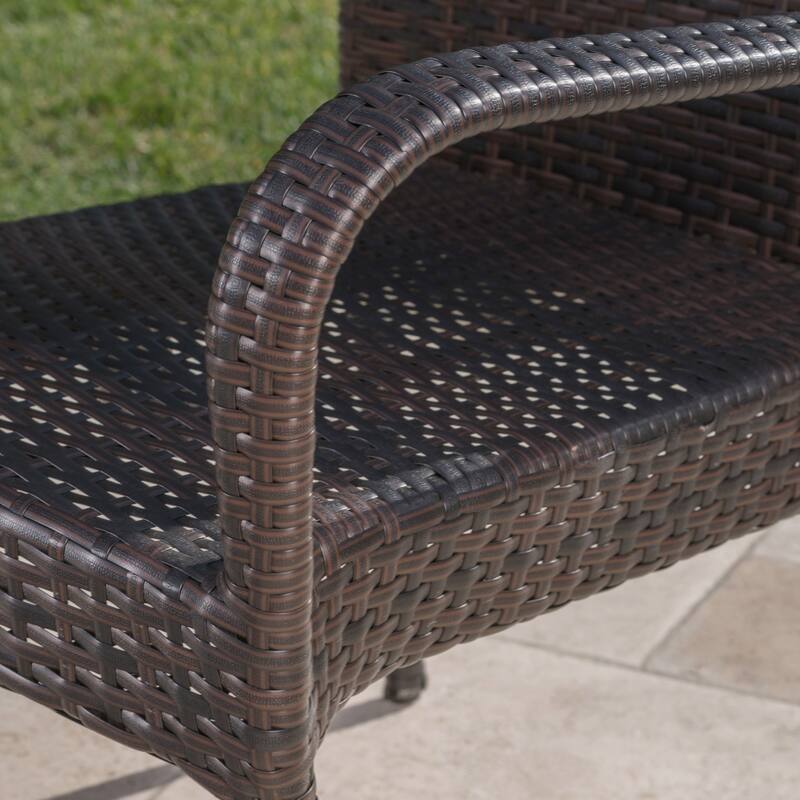 Christopher Knight Home Cooper Outdoor 6-Piece Rectangular Acacia Wood and Wicker Dining Set