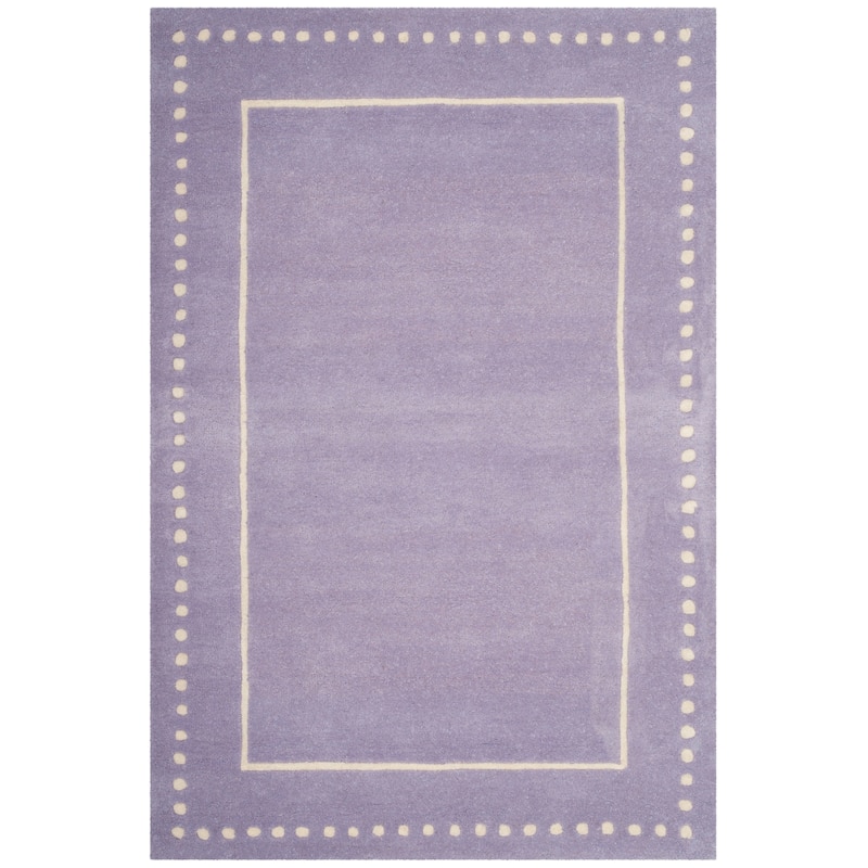 SAFAVIEH Handmade Bella Alverta Dotted Border Wool Rug - 3' x 5' - Lavender/Ivory