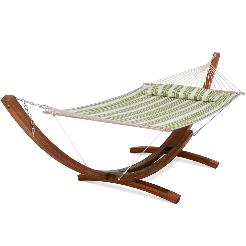 Double Spreader Bar Hammock With 13.5 ft. Wooden Stand - 162*55.1*48.8