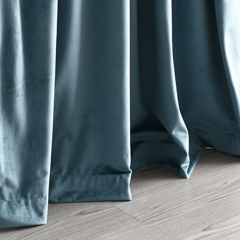 Lush Decor Prima Velvet Solid Light Filtering Back Tab Rod Pocket Window Curtain Panels Set