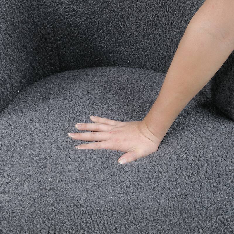 Hudson 26" Boucle Fabric Accent Chair - Black Finish Metal Legs