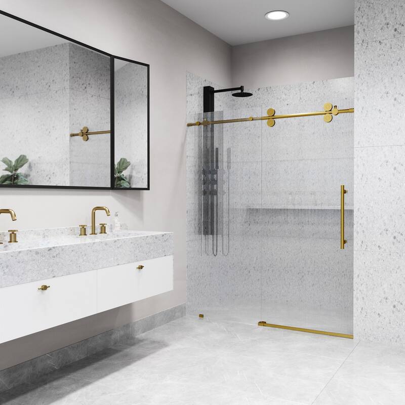 VIGO Elan 56" to 60" W x 74" H Frameless Sliding Shower Door