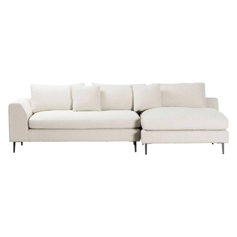 Oslo 113-inch Modern Sectional Sofa with Chaise in Boucle