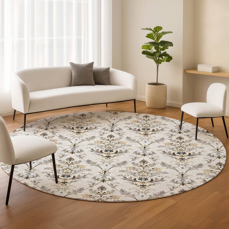 Machine Washable Indoor/ Outdoor Traditional Marrakesh Chantille Rug