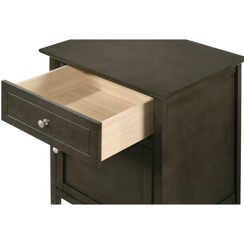 Izzy 1-drawer and Cabinet Wooden Nightstand