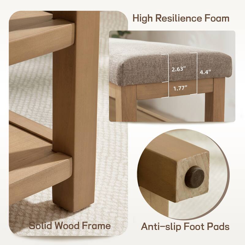 HUIMO Multi-Functional Modern Entryway Double Layer Shoe Bench 39 inch