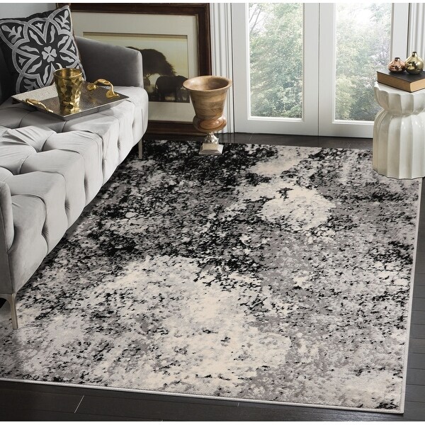 LoomBloom Gray Polypropylene Winter Modern Oriental Area Rug. Opens flyout.