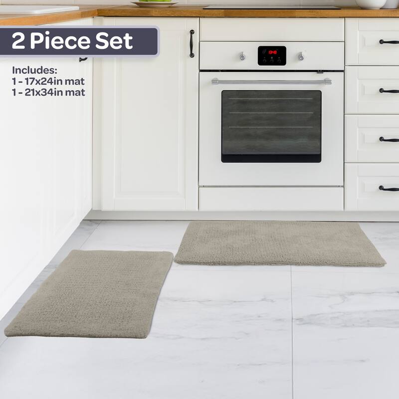 Lavish Home 2-Piece 2500GSM Cotton Bath Mat Set