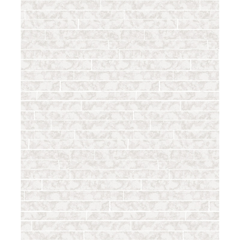 A-Street Prints Namari Silver Distressed Tile Wallpaper