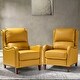 preview thumbnail 115 of 166, Brigida Multifunctional Modern Genuine Leather Nailhead Trim Recliner with Adjustable Footrest Set of 2 by HULALA HOME YELLOW