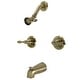 preview thumbnail 3 of 15, Victorian Two-Handle Tub and Shower Faucet Antique Brass