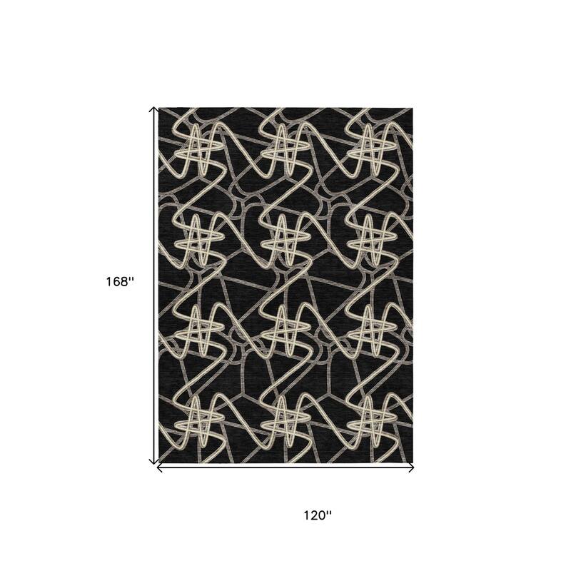 HomeRoots Geometric Contemporary Rectangle Outdoor Rug
