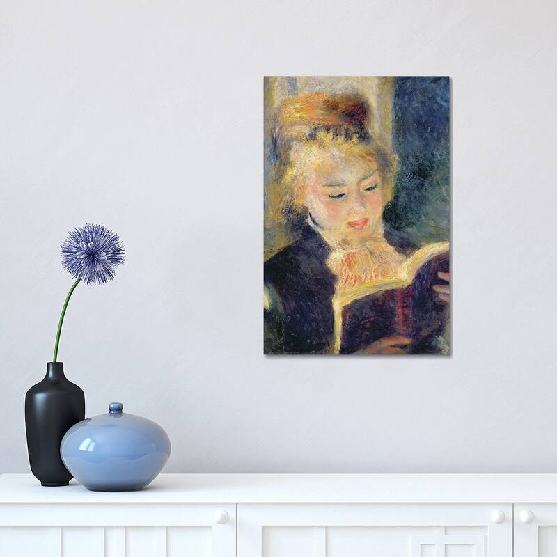 iCanvas "Girl Reading, 1874 " by Pierre-Auguste Renoir Canvas Print - 18x12x1.5