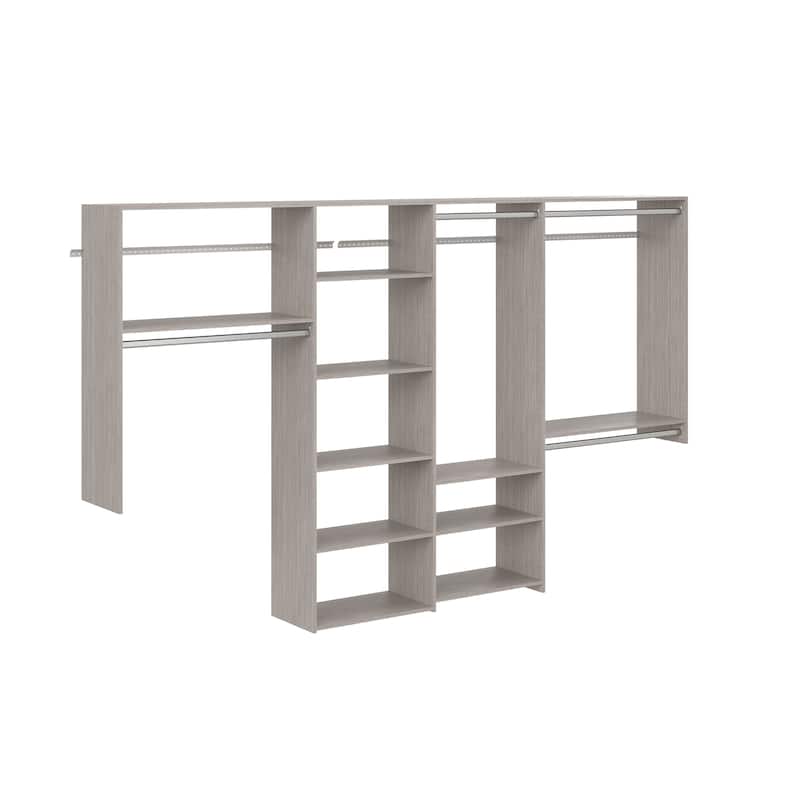 Easy Track 10 Ft. W. Dual Tower Basic Laminate Closet Kit - Weathered Grey