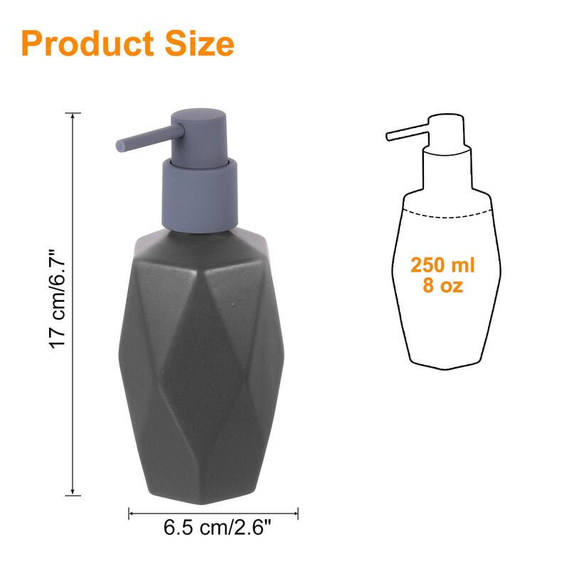 Soap Lotion Dispenser with Pump 250ml/8oz Soap Pump Bottle for Bathroom - Dark Grey
