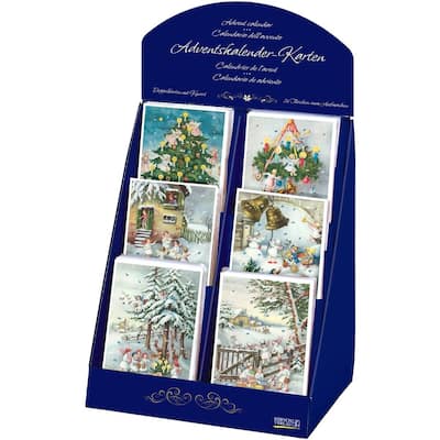60 Warm Vibrant Holiday Season Assorted Korsh Advent Cards 6.75" - Brown