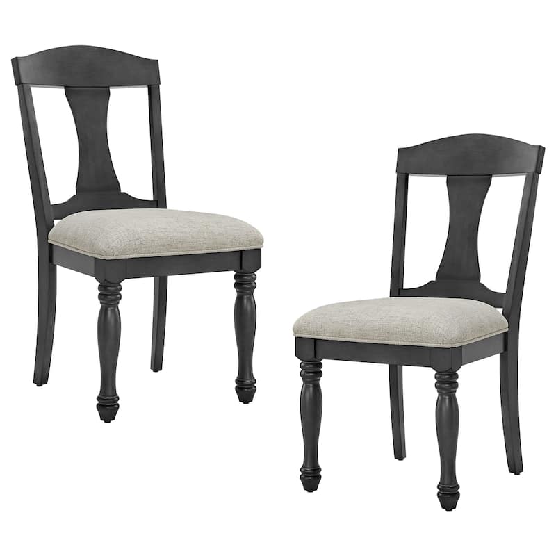 Set of 2 Mid-Century Retro Upholstered Dining Chairs with Decorative Back