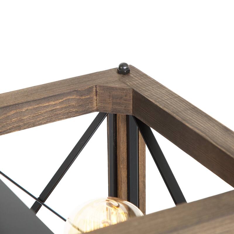 Cobert Farmhouse Linear Wood Island Chandelier Kitchen Hanging Lights