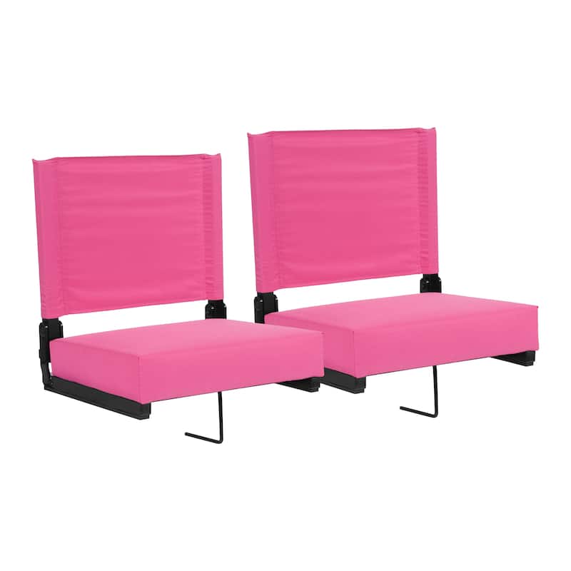 2 Pack 500 lb. Rated Lightweight Stadium Chair-Handle-Padded Seat