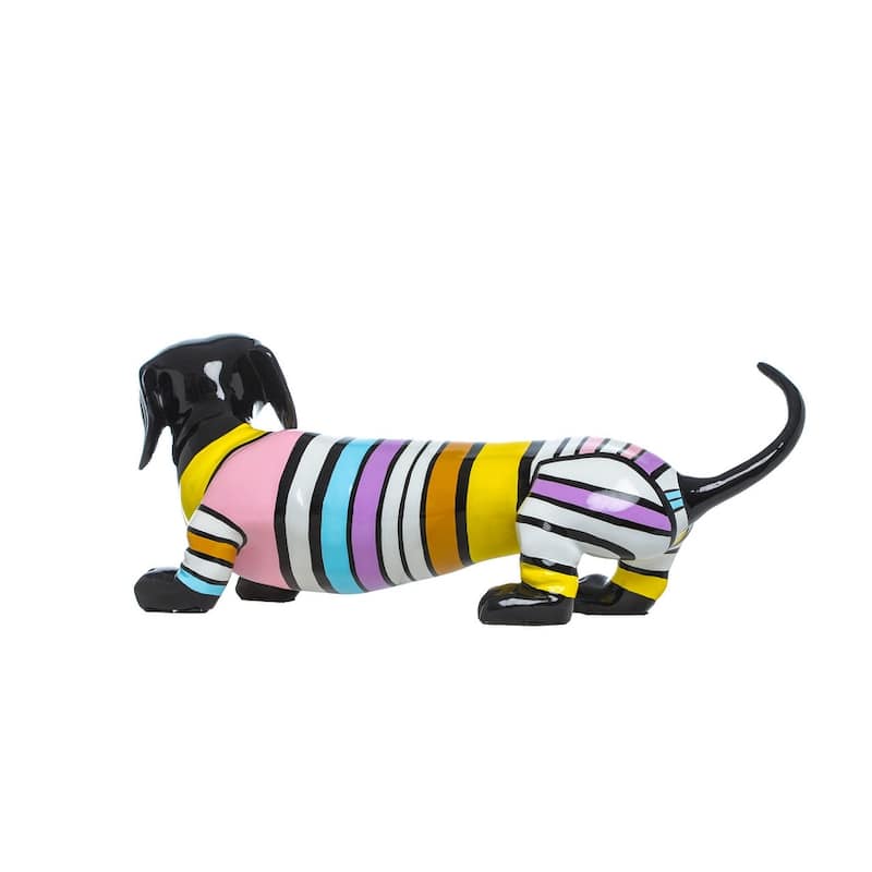 Interior Illusions Plus stripe Dachshund Dog - 19" long
