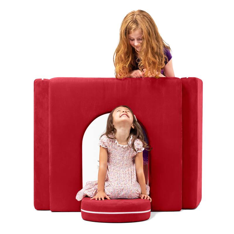 Zipline Playscape Castle Gate - Playtime Furniture for Kids - Cherry