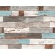preview thumbnail 2 of 1, Seabrook Designs Reclaimed Faux Planks Unpasted Wallpaper 27 in. W x 27 ft. L - Turquoise & Cedar