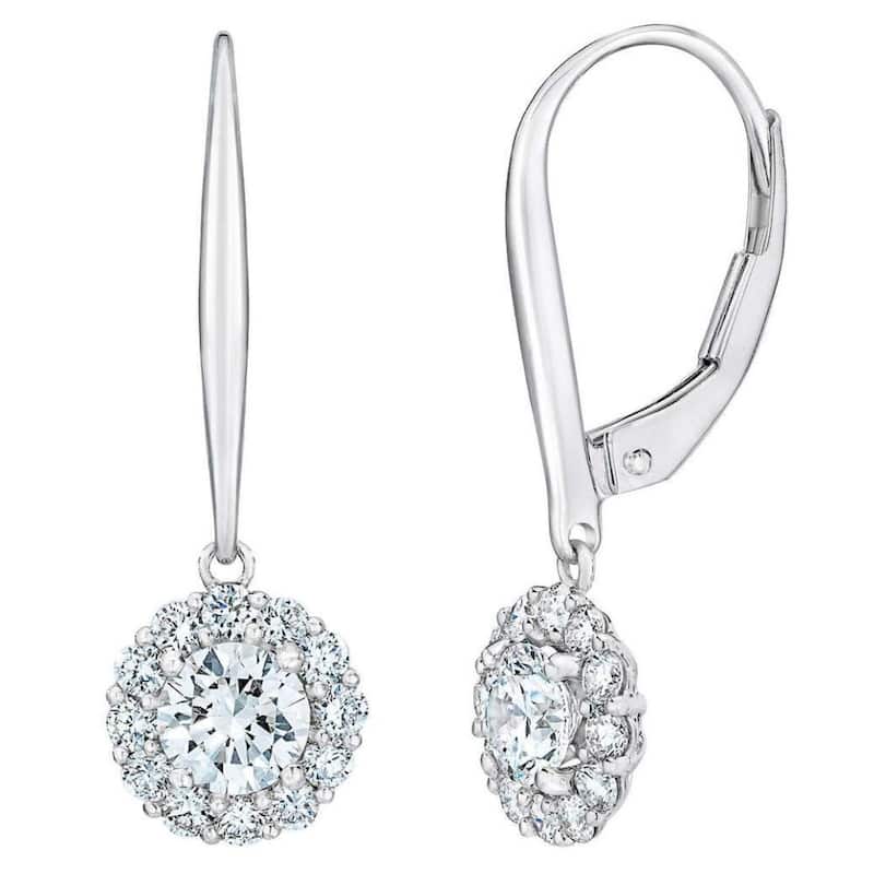 1Ct Diamond Floral Shape Studs Lab Grown Earrings White or Yellow Gold