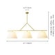 preview thumbnail 9 of 9, 61 in. 3-Light Transitional Brushed Gold Linear Chandelier with White Fabric Shades - 61.0 in. W x 15.7 in. D x 25.2 in. H
