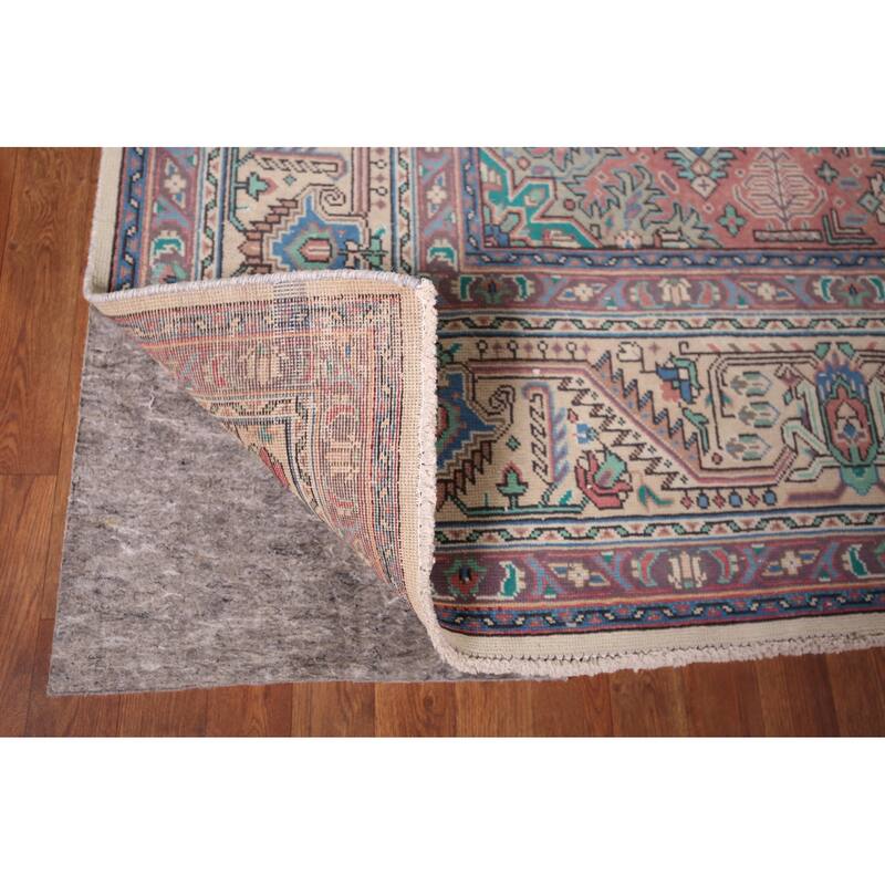 Geometric Tabriz Persian Vintage Area Rug Handmade Wool Carpet - 9'6"x 12'8"
