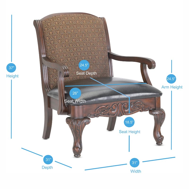Stetson Carved Brown Accent Chair by Greyson Living