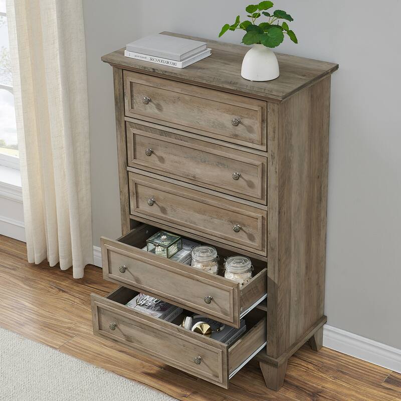 5 Drawer Dresser, with Metal Handles