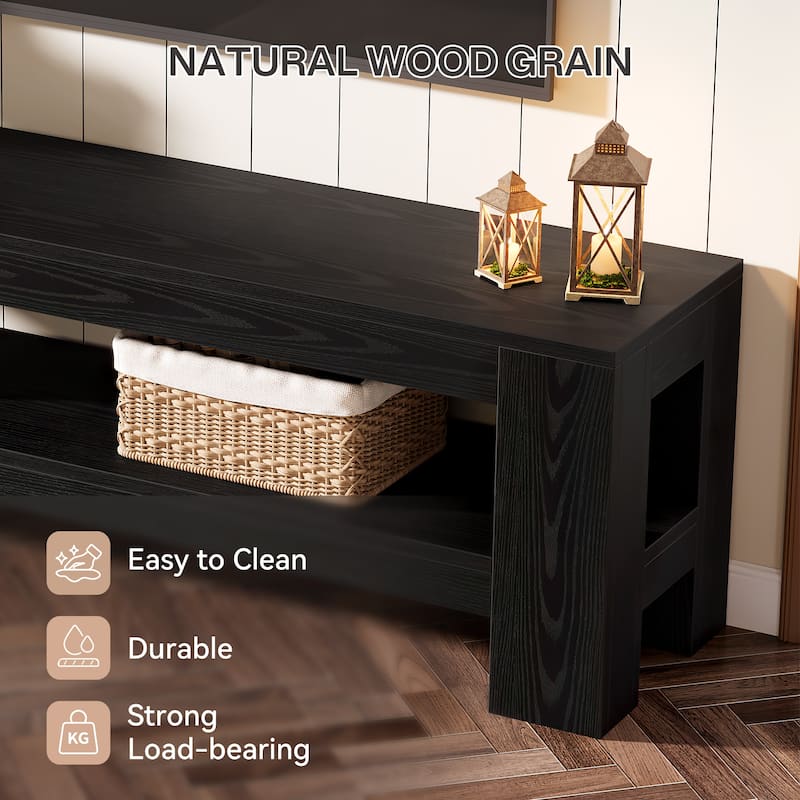 TV Stand, Media Console with Storage Shelves, Entertainment Center Television Console Accent Cabinet for Living Room, Bedroom