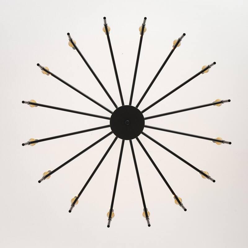 Black & Gold Modern Farmhouse Chandelier Rustic Ceiling Light Dimmable E12 Candle-Style Pendant Lighting Fixture