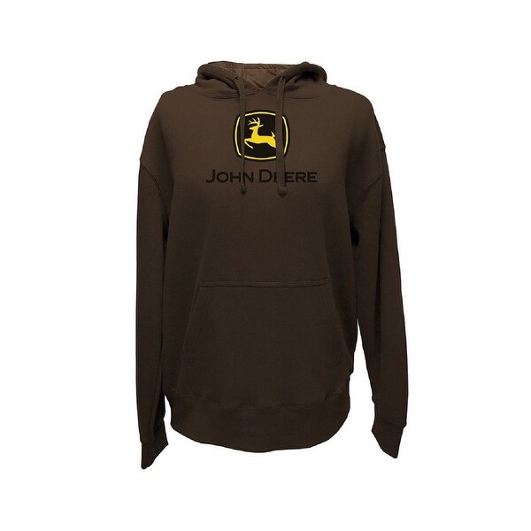 John deere men's hooded long sleeve fleece pullover clearance