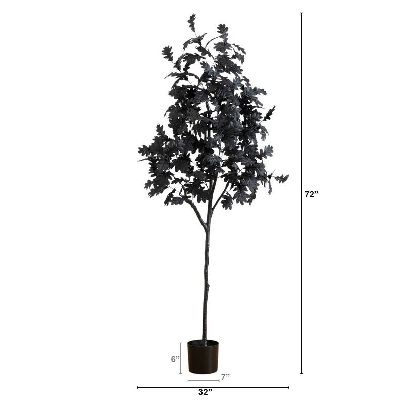 Black Oak Artificial Halloween Tree - 6'