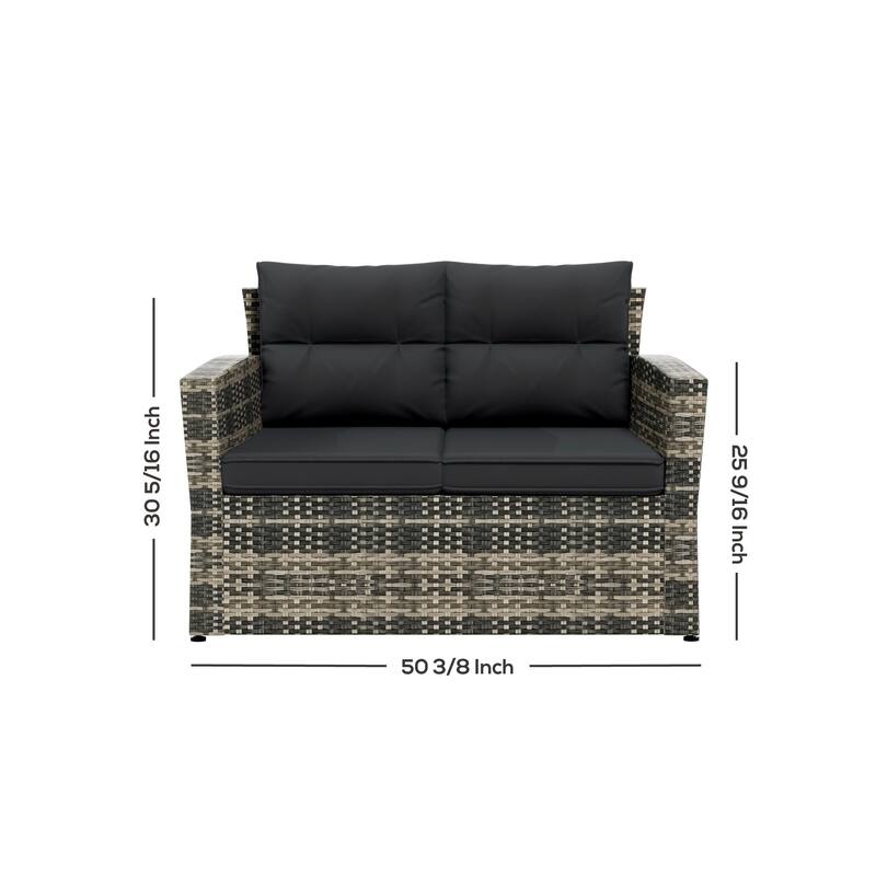 Cruz 4-Piece Outdoor Wicker Cushioned Patio Set and Storage Table