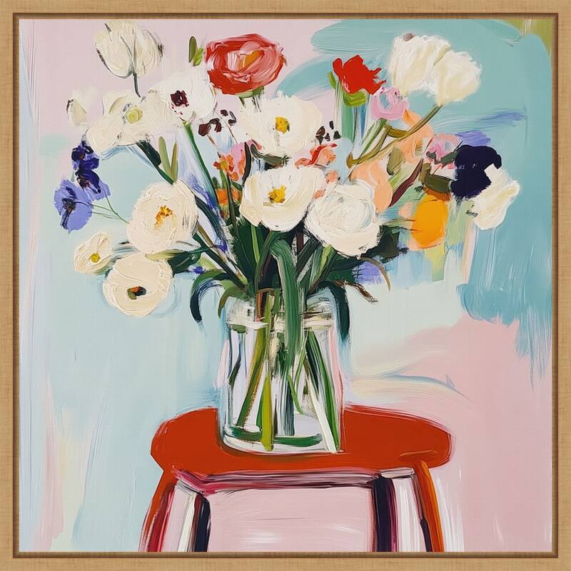 Pure Petals No. 1 by Elara Yasna Framed Canvas Wall Art Print