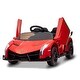 preview thumbnail 6 of 18, Kids Ride On Car 12V Licensed Lamborghini with Control Music LED Light Red